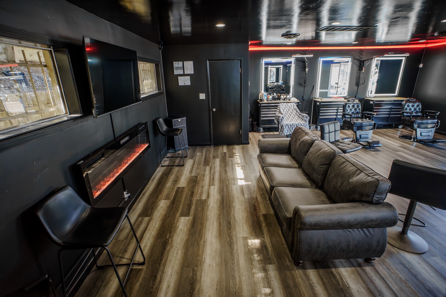 Luxury interior of Mix Barber Lounge